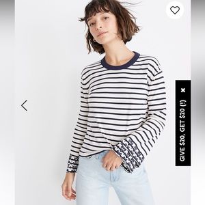 Madewell eyelet embroidered tier sleeve